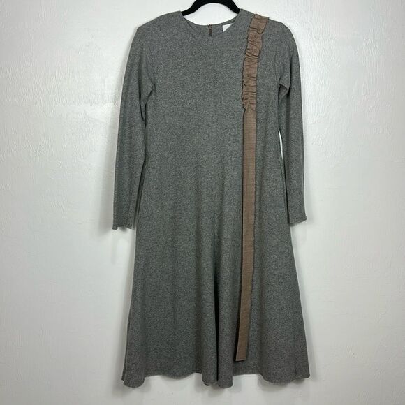 Unlabel Gray Wool Blend Long Sleeve Fit & Flare Dress Size S - Picture 1 of 13